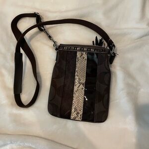 Coach Brown Snakeskin Crossbody